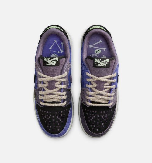 Air Jordan 1 Low OG Grade School Shoes - Regency Purple/Vapor Green/Black/Dark Raisin/Daybreak/Light Silver