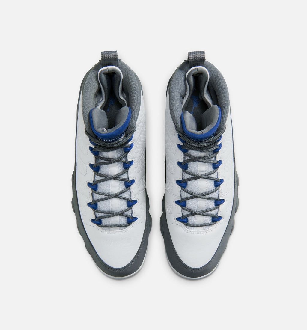 Air Jordan 9 Retro Flint Grey and French Blue Men's Lifestyle Shoe - White/French Blue/Flint Grey