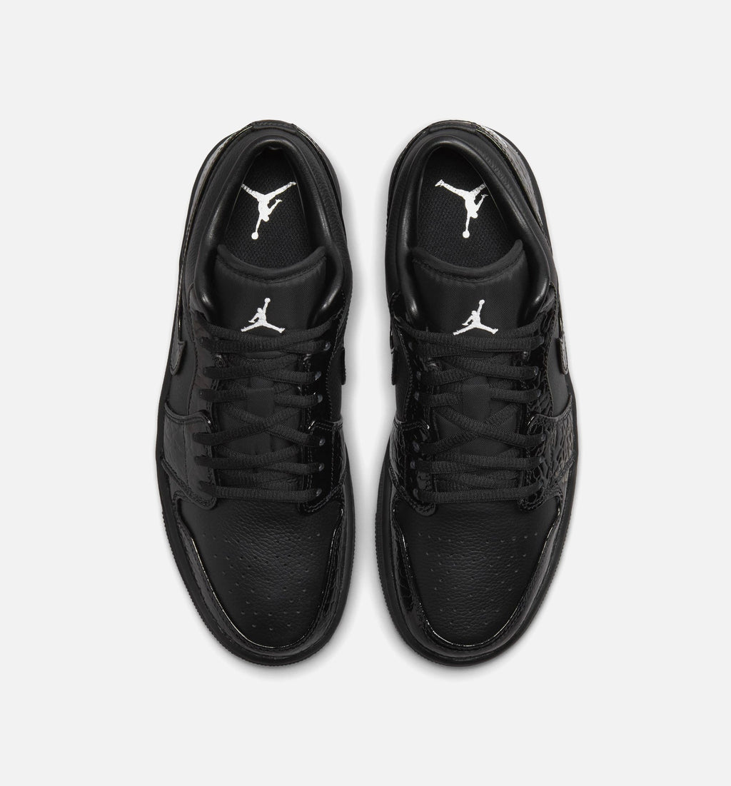 Air Jordan 1 Low Patent Elephant Women's Lifestyle Shoe - Black/Black/White/Metallic Silver