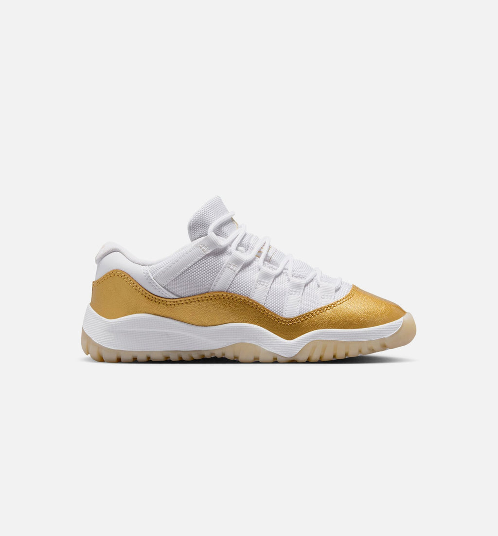 Air Jordan 11 Retro Low Mother's Day Preschool Lifestyle Shoe - White/Metallic Gold/Team Gold