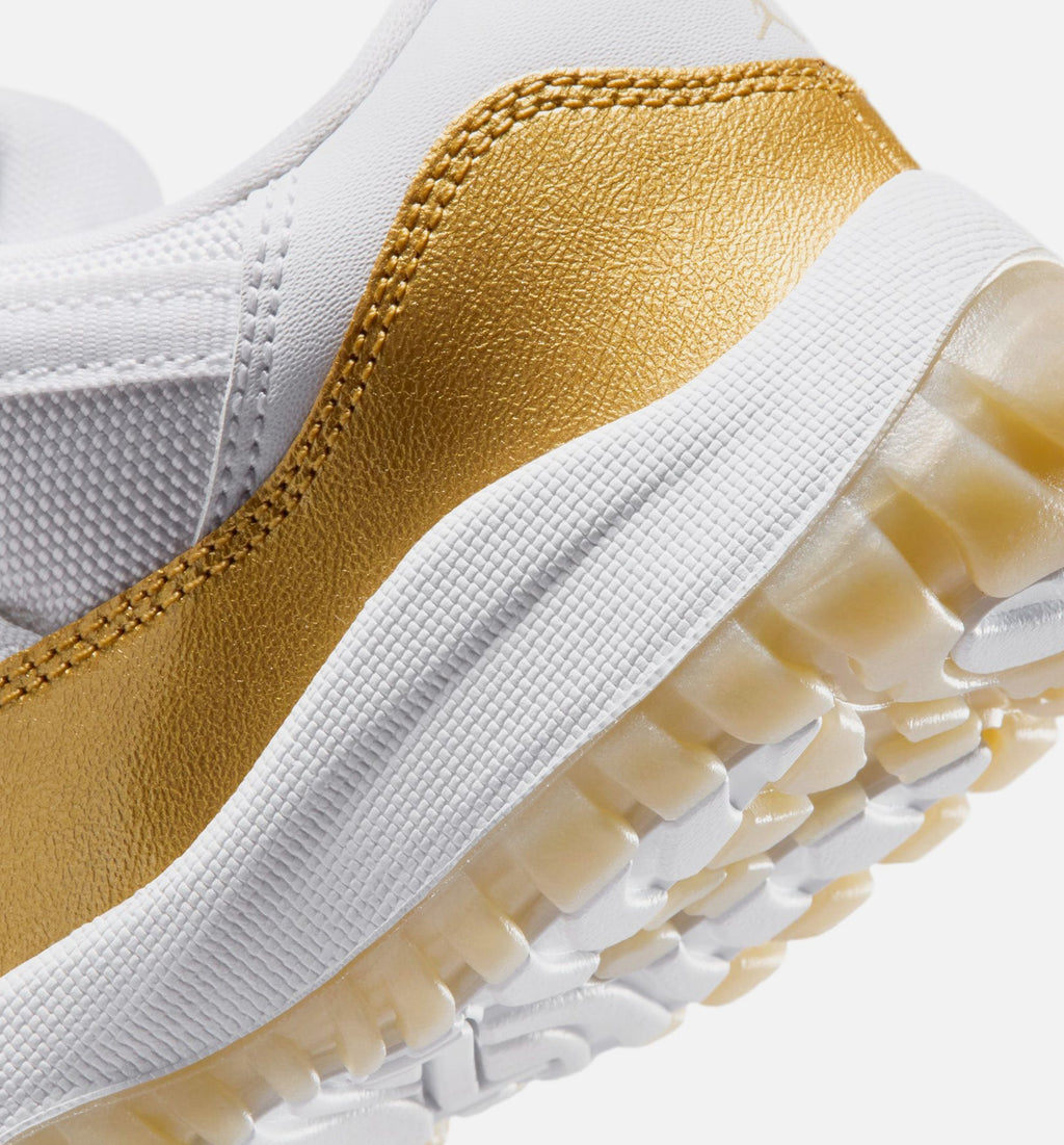 Air Jordan 11 Retro Low Mother's Day Preschool Lifestyle Shoe - White/Metallic Gold/Team Gold
