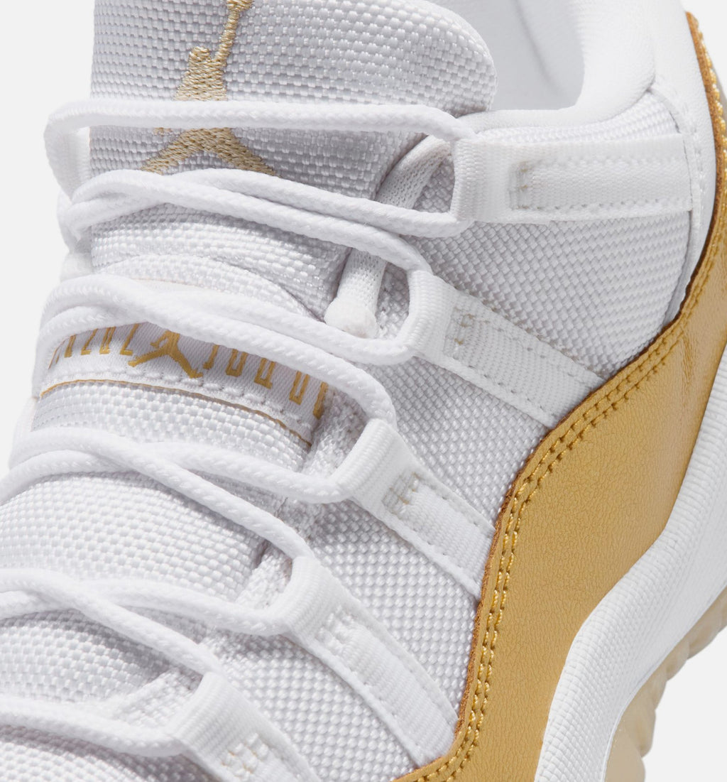 Air Jordan 11 Retro Low Mother's Day Preschool Lifestyle Shoe - White/Metallic Gold/Team Gold