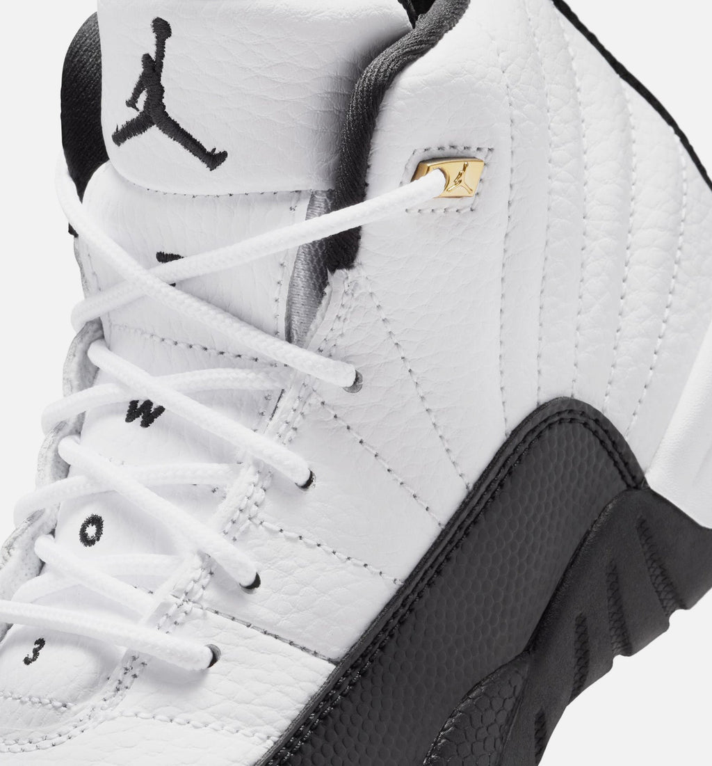 Air Jordan 12 Retro Taxi Preschool Lifestyle Shoe - White/Black/Taxi